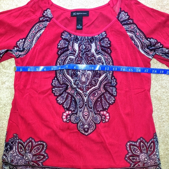 INC International Concepts Peekaboo Shoulder Top / Cold Shoulder Blouse - Picture 7 of 7